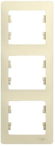 Рамка вертикальная Systeme Electric Glossa 3-м. бежевый картинка